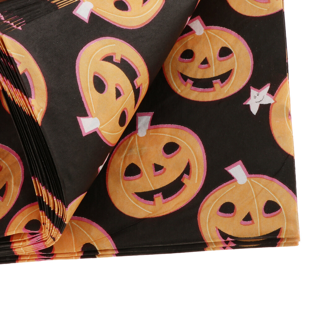 40 Stück Halloween-Servietten Mit Kürbissen & Schloss – 16,5x16,5 Cm, 2-lagig