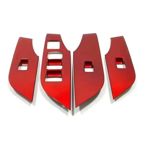 13x ABS Glossy Red Interior Accessories Kit Cover Trim For Toyota RAV4 2019-2024 - Picture 7 of 8