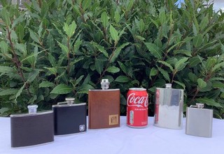 Small Job Lot Of 5 Fine Quality Mixed Size Hip Flasks Stag Man Cave Etc...