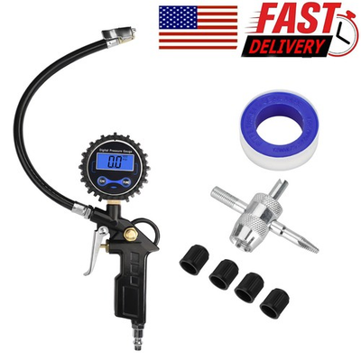 #ad 250PSI LED Digital Tire Inflator Air Chuck Portable Pressure Gauge for Vehicle $14.99