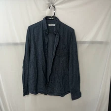 Cedar Wood State Button-Up Shirt Men's Medium Long Sleeve Navy Business Casual