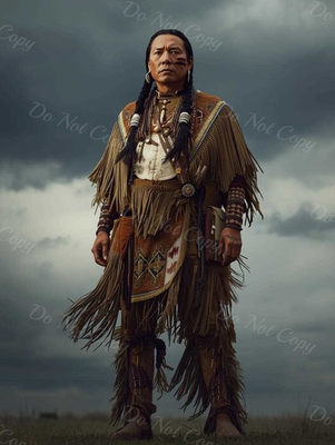 #ad Photo A4 chef Lakota Sioux en tenue cérémonielle brune – 1262 EUR 5.99