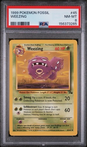 Weezing (Unlimited) graded PSA 8 for sale on eBay