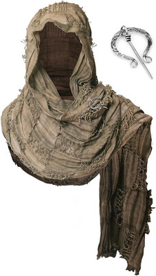 Wrap Dune Hooded Shawl Medieval Cloak Renaissance Costume Cape Shaman Cowl with