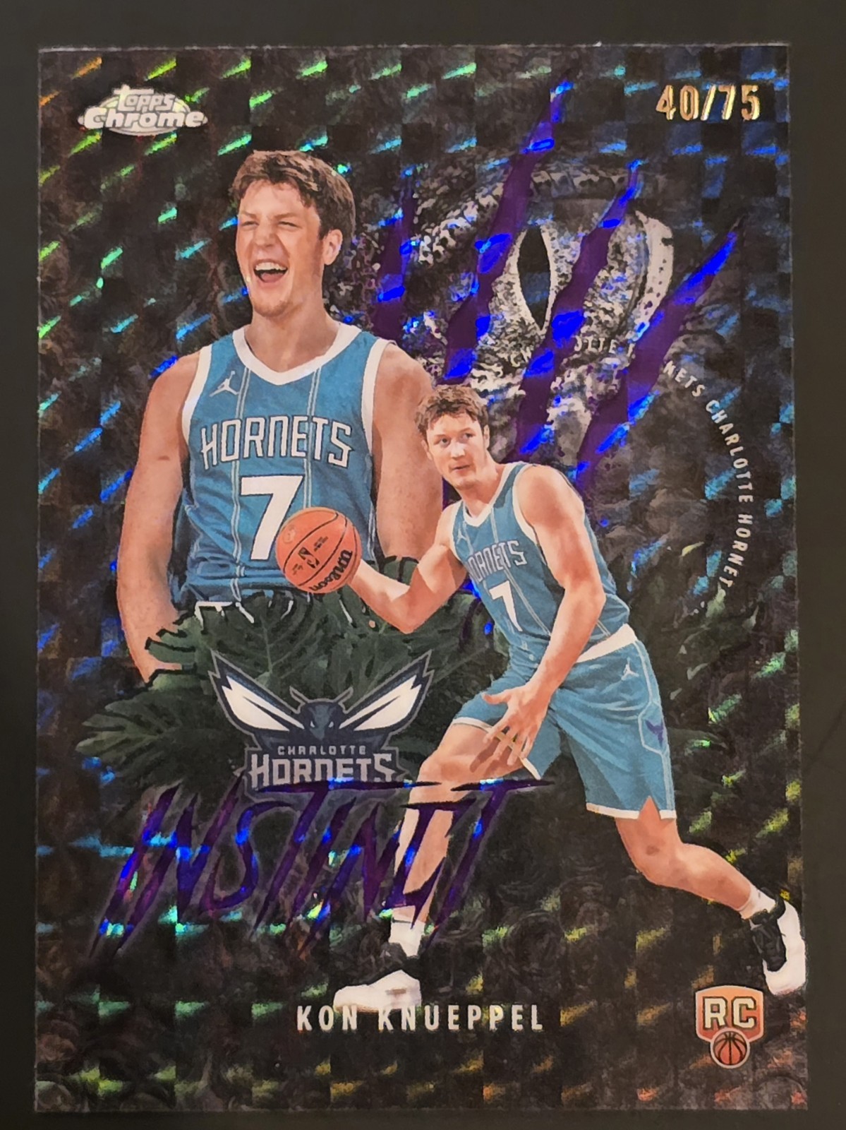 2025-26 Topps Chrome Kon Knueppel Rookie Purple Geometric Refractor /75 Instinct