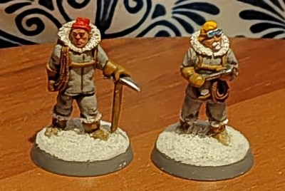 Warhammer Courageous Mountaineers x2 bemalte Metall Mini Figuren Gaming