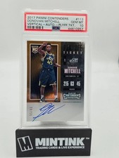 2017 Contenders Donovan Mitchell RC Playoff Ticket Vertical Auto PSA 10 /65