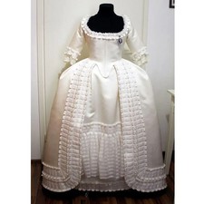 Marie Antoinette Medieval White Dress Women's Rococo Baroque Dress Belle Gown