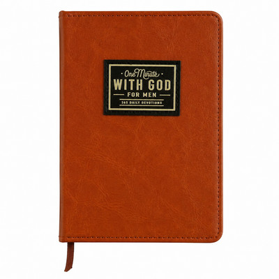 One Minute With God for Men 365-Day Daily Devotional Journal Brown Leather