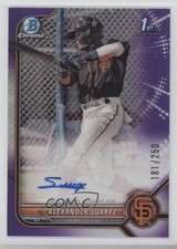2022 Bowman Chrome Prospect Purple Refractor 181/250 Alexander Suarez Auto v3r