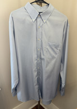 Men s Long Sleeve Button Down Lt Blue 18 36/37 Large and Tall