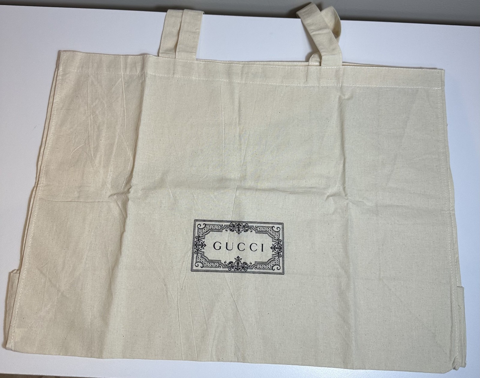 Authentic Gucci Double Sided Logo Canvas Large Shopping Tote Bag New