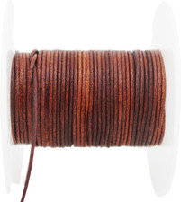 Dressed Brown Soft round Genuine Jewelry Leather Cord Leather Rope (1Mm 10 Yards