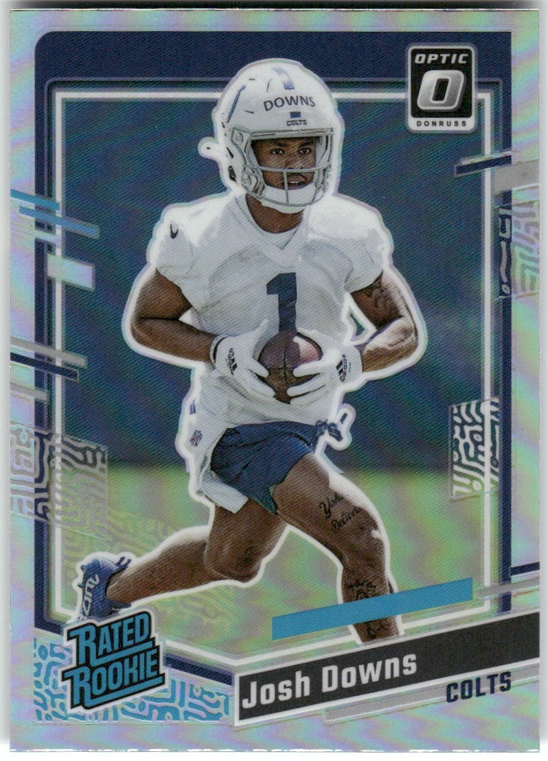 2023 Donruss #345 Josh Downs Optic Rated Rookie Preview Holo Prizm
