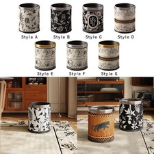 Round Trash Can Trash Bin Paper Basket Household Garbage Container Bin Versatile