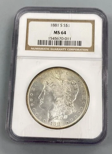 1881 S US Morgan Silver $1 NGC MS64  L24438
