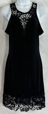 NWTs Symphony Size L Sexy Little Black Dress Lace Scoop Neck Bodice Lace Hemline