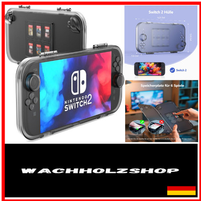 tasche für nintendo switch 2 hülle, portable protective hard shell schutzhüll...