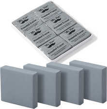 Kneaded Eraser, 6 Pack, Grey, Kneaded Erasers for Artists, Art Eraser, Kneadable