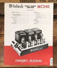 McIntosh Model MC240 Amplifier Owners / User Manual Original 