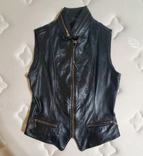 Californian Leather Soft Lamb Leather Vest - Mens M - Black Vintage Rare