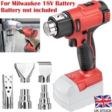 Heat Gun Fast Heating Hot Air Gun for Milwaukee M18 Battery 5 Nozzles Cordless