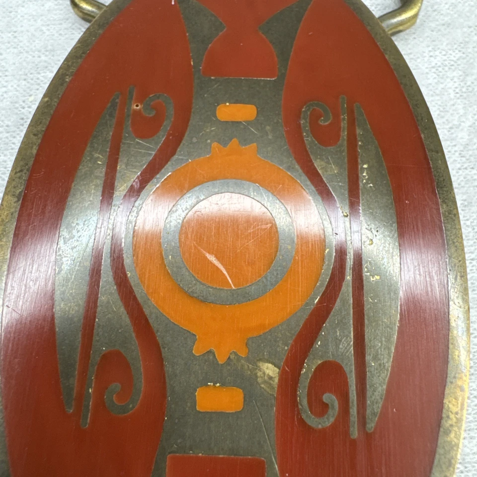 Vintage BTS Solid Brass Belt Buckle Native American Stylized Eye Design 70s/80s - Image 3 of 4