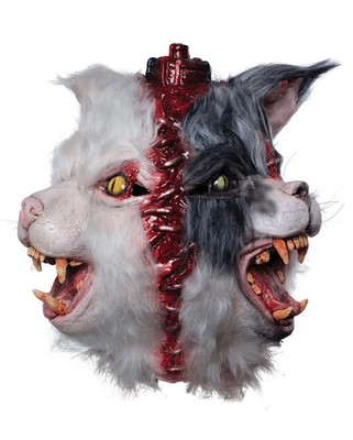 CT085 Lab Cat Katzenmaske aus Latex & Kunstfell für Halloween