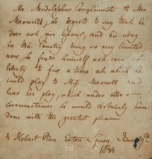 FELIX MENDELSSOHN-BARTHOLDY - THIRD PERSON AUTOGRAPH LETTER 06/29/1844