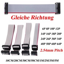 10CM-5M Länge IDC 6/8/10-64 Pin Flachbandkabel Buchse Stecker 2.54mm Steigung