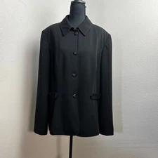 John Meyer of Norwich Blazer Women's 18 Black Minimalist Work Office Old Money