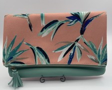 RACHEL PALLY REVERSIBLE Foldover CLUTCH Palm Coral Mint Tropical Resort Summer