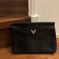 Valentino Women Bag Black Leather Clutch Limited Edition VHTF Popular Products C