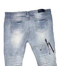 Amiri Men's Blue ripped collegiate Jeans
