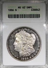 1886 Morgan Dollar ANACS MS62 DMPL Deep Mirror Proof Like Soapbox Holder