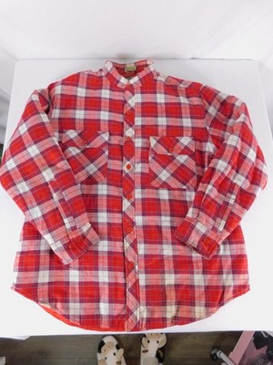 Pine Grove Shirt Mens L Red Plaid Flannel Quilted Lined Button-Up Long Sleeve