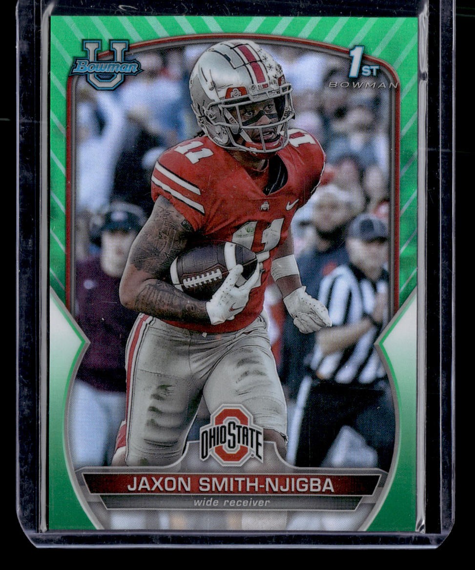2022 Bowman University Chrome #78 Jaxon Smith-Njigba Green Refractor #/99