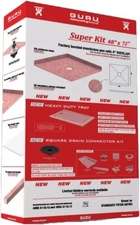 GURU USA Presloped Shower System -PVC/48" x 72"/Without Drain / Center Placement