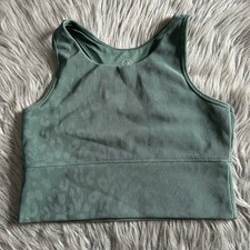 Move Theology Wireless Sports Bra Womens Size Large Green Leopard Wirefree