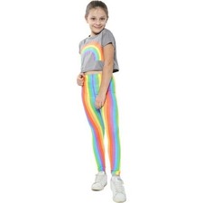 Kids Girls Crop Top Legging Set Rainbow Steel Grey Fashion Outfit Clothing Set