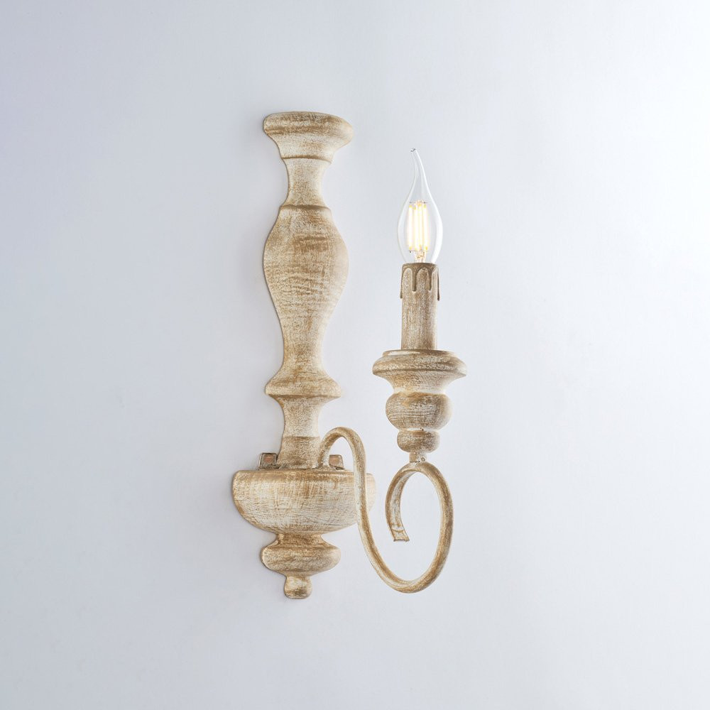 Illuminazione Shabby Chic: Applique Cascina Bianco Tortora 1 Luce E14
