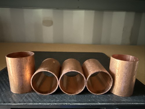 1-1/4 inch, 1-1/4'', 2 Inch Copper Coupling No Stop C x C, 5pcs