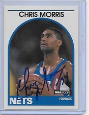 CHRIS MORRIS Basketball Card IP auto NBA rookie New Jersey Nets 1989-90 Hoops. rookie card picture