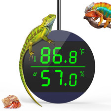 Reptile Thermometer and Humidity Gauge, LED Digital Thermometer Hydrometer, Rept