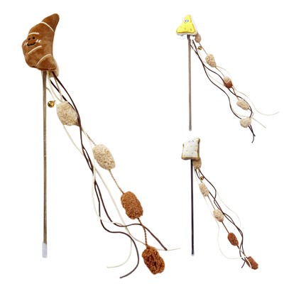 Cat Toy Wand Food Theme Cat Teaser With Bell Plush Catcher And Funny Impart