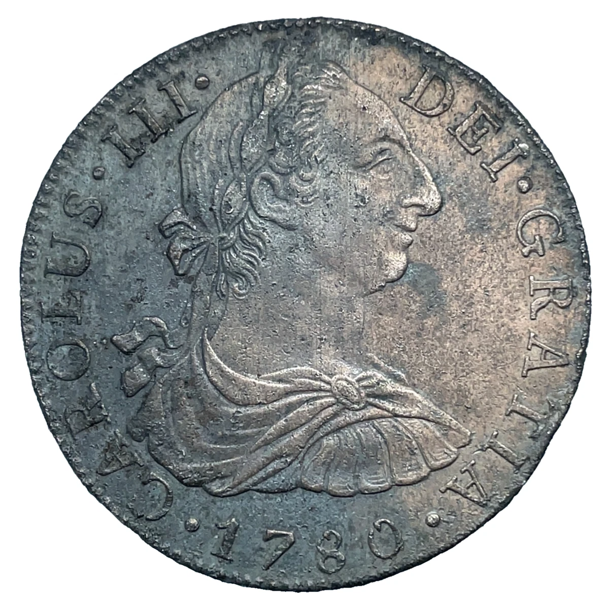 ギンコ 8 Reales Silver 1780 Year Colonial Mexico Coins (Pre - 1821) for