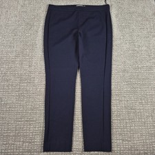 Tory Burch Maude Legging Dress Pants Women 14 Navy Blue Cotton Stretch NWOT