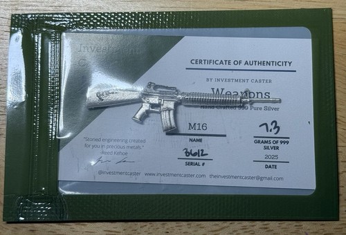 3 Investment Caster Silver 2 - M16, 1 - G36 - Hand Poured - .999 Silver Grams - Picture 4 of 7