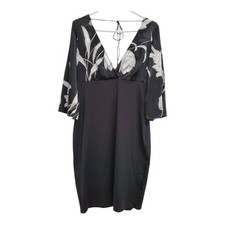 Sz EU 40 (US 8 / 10) New Chic Star Floral Dress Double V-Neck Stretch