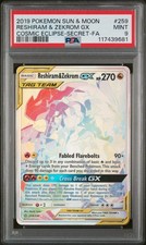 Reshiram & Zekrom GX PSA 9 - 259/236 - Rainbow Rare - Cosmic Eclipse - Pokemon on eBay